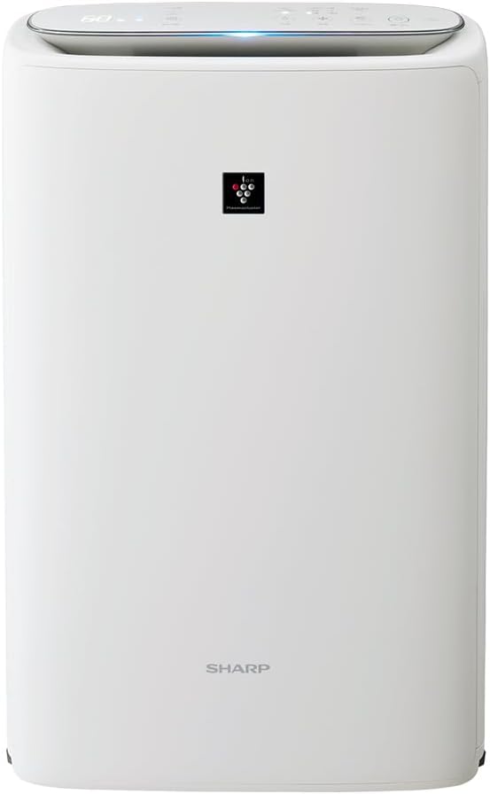 KC-S50-W Sharp Humidified Air Purifier, Plasmacluster 7000 Air Purifier, 23 Tatami Mats, White, Tank Capacity: Approx. 0.8 gal (2.5 L), Maximum Humidification Capacity 16.9 fl oz (500 ml)