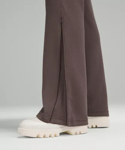 Brushed Softstreme Ribbed Zip Flared Pant 32.5"