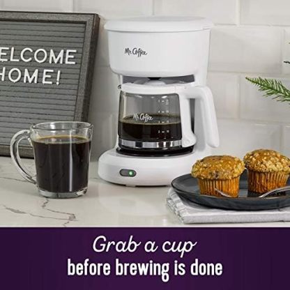 Mr. Coffee 2134286® 5 Cup Mini Brew Switch Coffee Maker, White