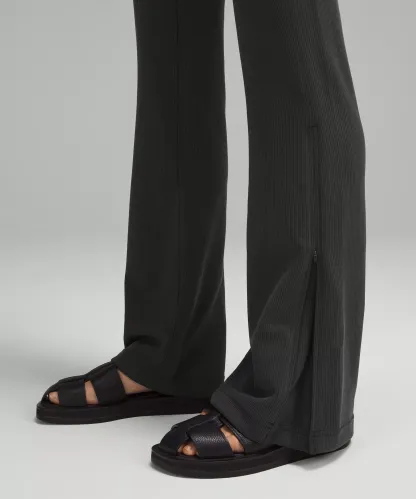 Brushed Softstreme Ribbed Zip Flared Pant 32.5"