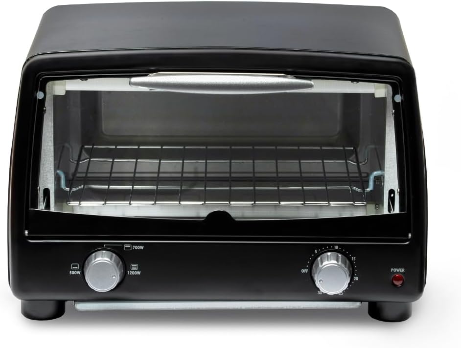 アイリスオーヤマ POT-412R-B トースター 4枚焼き 強火力 30分タイマー機能 オーブントースター ブラック
