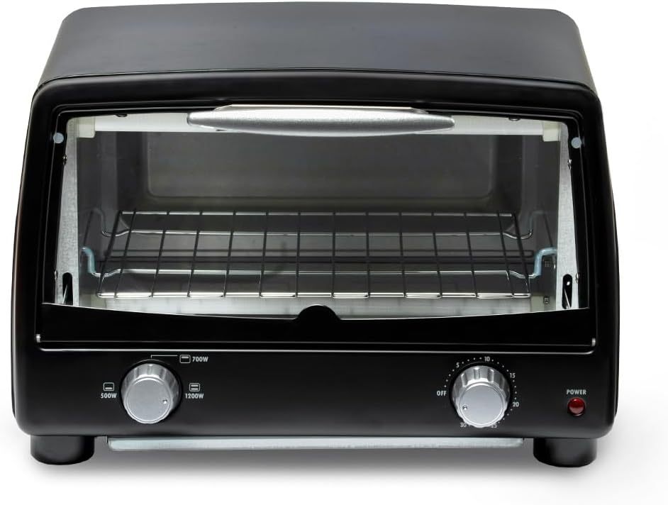 アイリスオーヤマ POT-412R-B トースター 4枚焼き 強火力 30分タイマー機能 オーブントースター ブラック