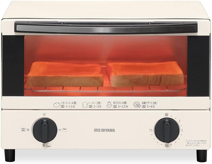 Iris Ohyama EOT-012-W Toaster Oven, 2 Trays, Temperature Control, 3 Le