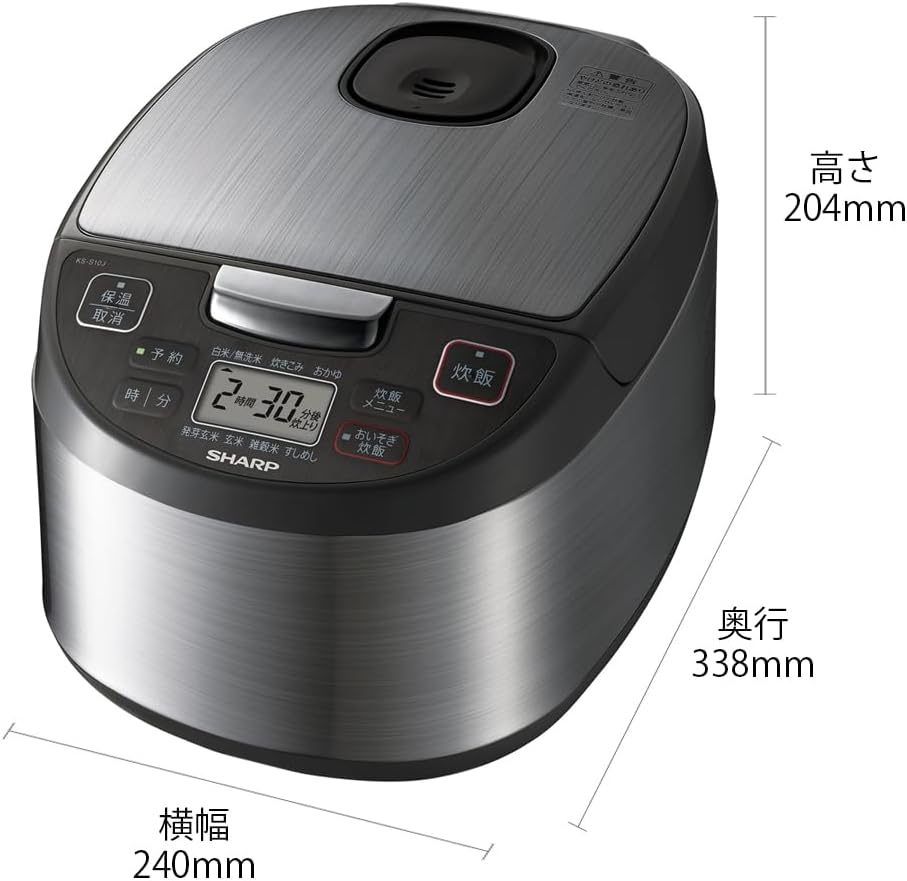 シャープ 炊飯器 5.5合 黒厚釜 球面炊き シルバー KS-S10J-S