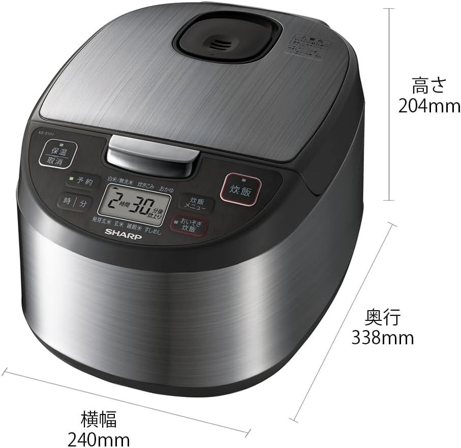シャープ 炊飯器 5.5合 黒厚釜 球面炊き シルバー KS-S10J-S