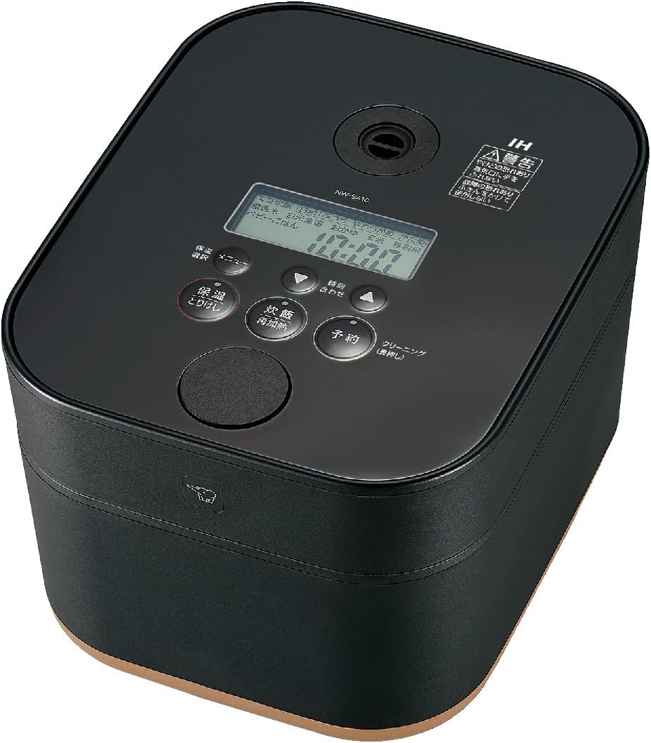 Zojirushi STAN. NW-SA10-WA Rice Cooker, 5.5 cups, Induction Heating Type, Black Round Pot, White