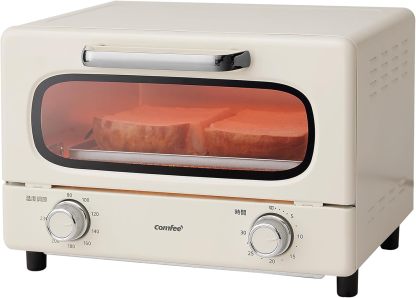 COMFEE' CF-AD081 Toaster Oven 8L Toaster, 2 Baking Tables, Timer Setting, Up to 176°F (80 - 230 °C) Stepless, Temperature Adjustment, 1000 W, Top and Bottom Firepower, Compact Design, Easy Care, Tray