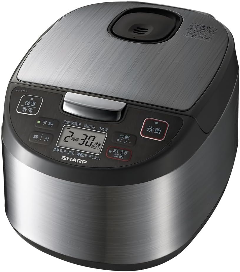 シャープ 炊飯器 5.5合 黒厚釜 球面炊き シルバー KS-S10J-S