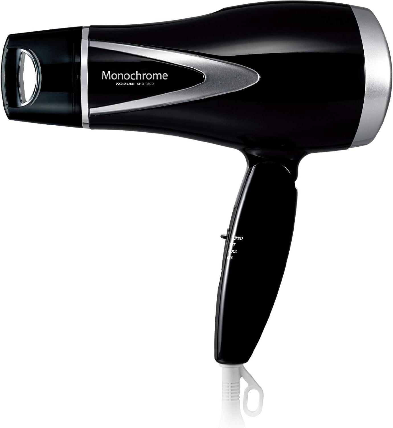 コイズミ ヘアドライヤー マイナスイオン 軽量タイプ ブラック モノクロ KHD-9300/BK