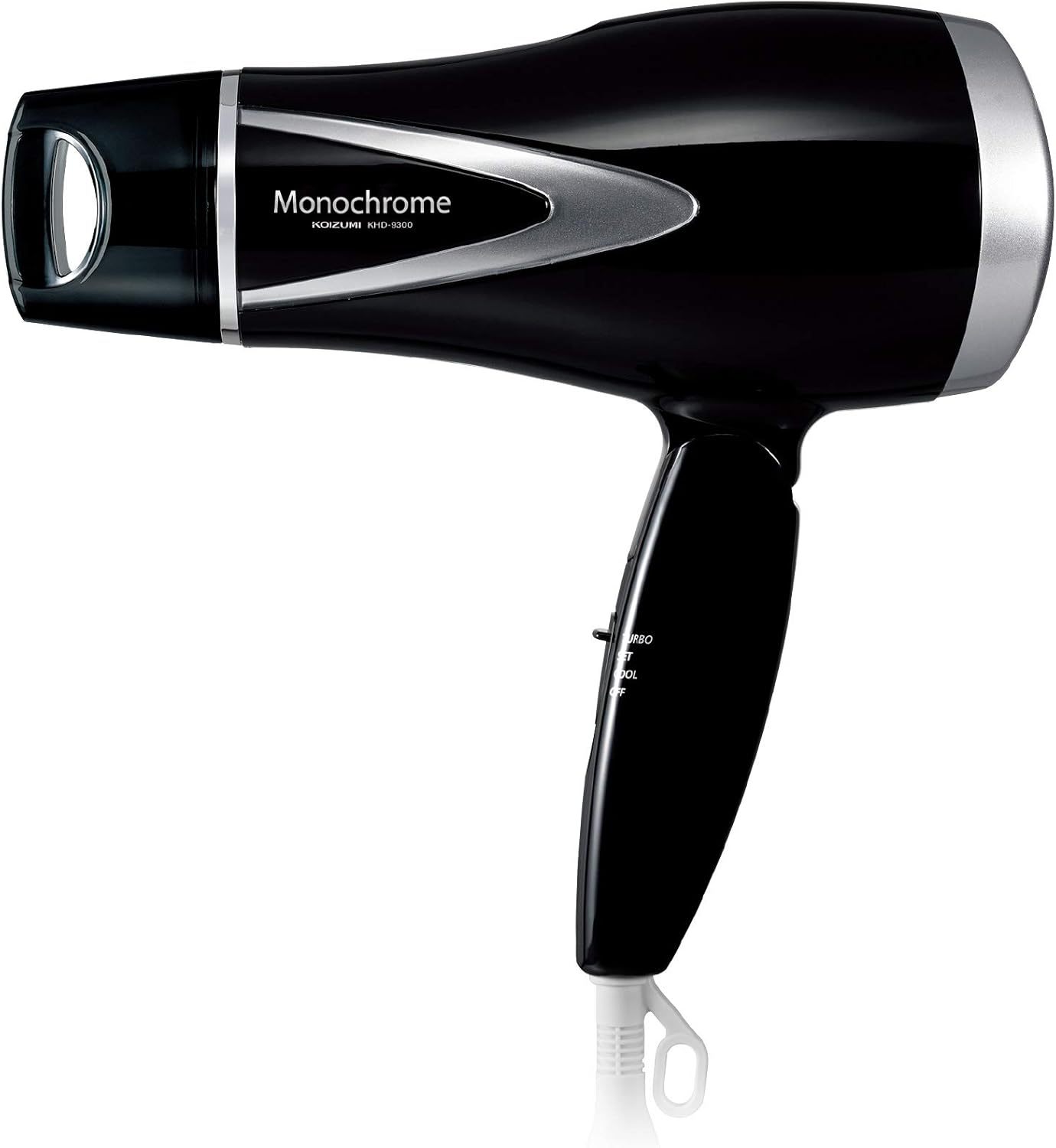 コイズミ ヘアドライヤー マイナスイオン 軽量タイプ ブラック モノクロ KHD-9300/BK