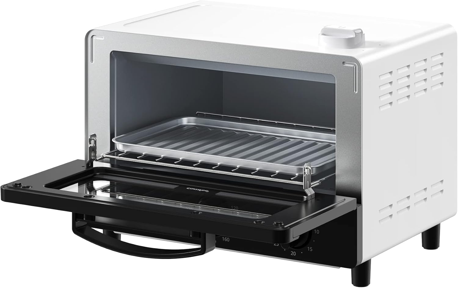 COMFEE' CF-AD081 Toaster Oven 8L Toaster, 2 Baking Tables, Timer Setting, Up to 176°F (80 - 230 °C) Stepless, Temperature Adjustment, 1000 W, Top and Bottom Firepower, Compact Design, Easy Care, Tray