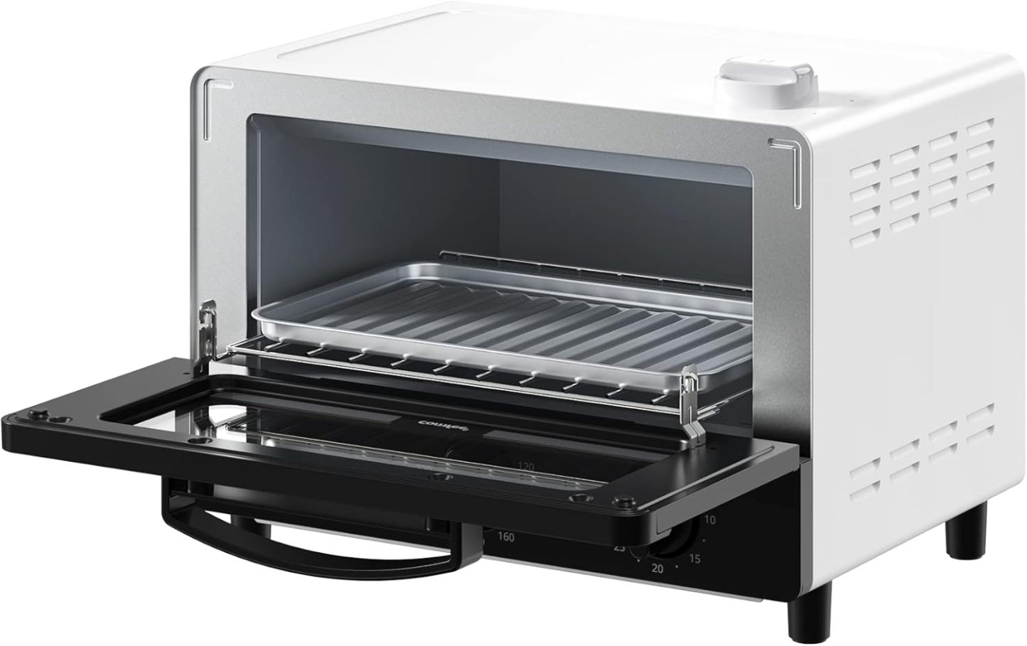 COMFEE' CF-AD081 Toaster Oven 8L Toaster, 2 Baking Tables, Timer Setting, Up to 176°F (80 - 230 °C) Stepless, Temperature Adjustment, 1000 W, Top and Bottom Firepower, Compact Design, Easy Care, Tray