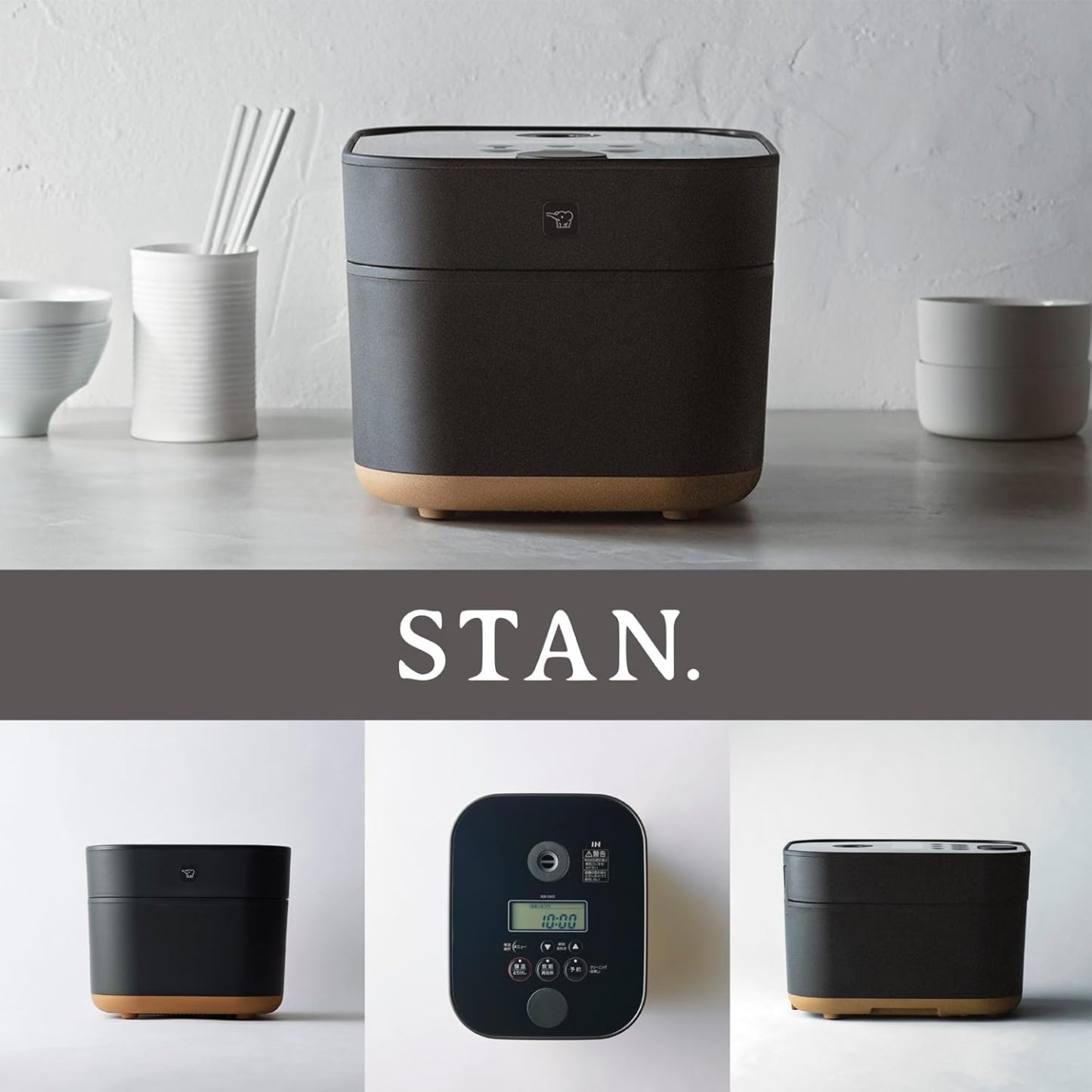 Zojirushi STAN. NW-SA10-WA Rice Cooker, 5.5 cups, Induction Heating Type, Black Round Pot, White