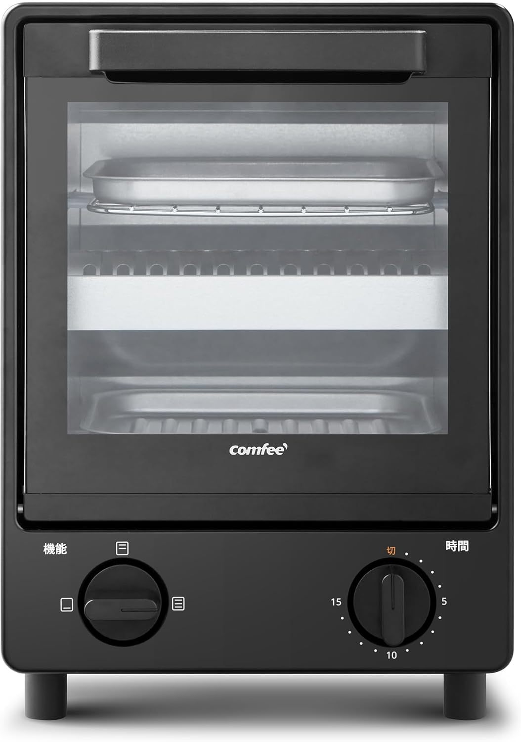 COMFEE' CF-AD081 Toaster Oven 8L Toaster, 2 Baking Tables, Timer Setting, Up to 176°F (80 - 230 °C) Stepless, Temperature Adjustment, 1000 W, Top and Bottom Firepower, Compact Design, Easy Care, Tray