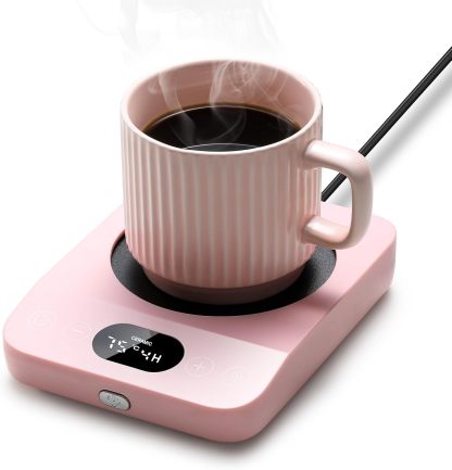 Kyerlish Cup Warmer, Coffee Warmer, Thermal Coaster, Mug Warmer, Drink Warmer, (New Present, 9 Temperature Settings, Up to 85°C), Gravity Sensor, Silent, Heat Retention, 1-9H Automatic Power Off,