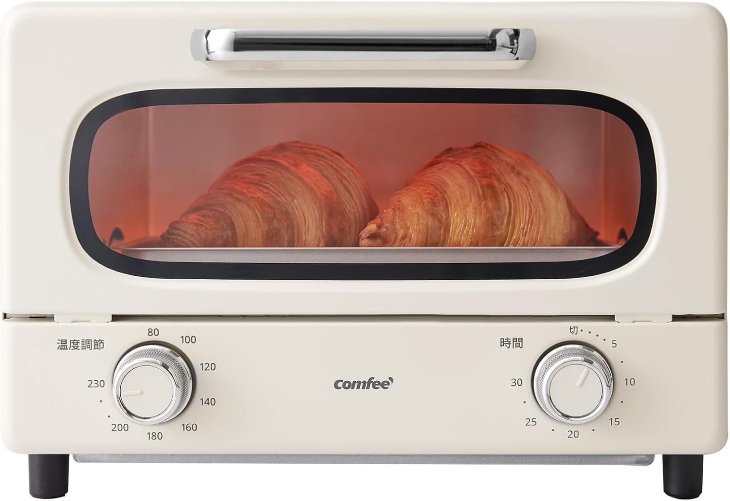 COMFEE' CF-AD081 Toaster Oven 8L Toaster, 2 Baking Tables, Timer Setting, Up to 176°F (80 - 230 °C) Stepless, Temperature Adjustment, 1000 W, Top and Bottom Firepower, Compact Design, Easy Care, Tray