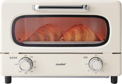 COMFEE' CF-AD081 Toaster Oven 8L Toaster, 2 Baking Tables, Timer Setting, Up to 176°F (80 - 230 °C) Stepless, Temperature Adjustment, 1000 W, Top and Bottom Firepower, Compact Design, Easy Care, Tray