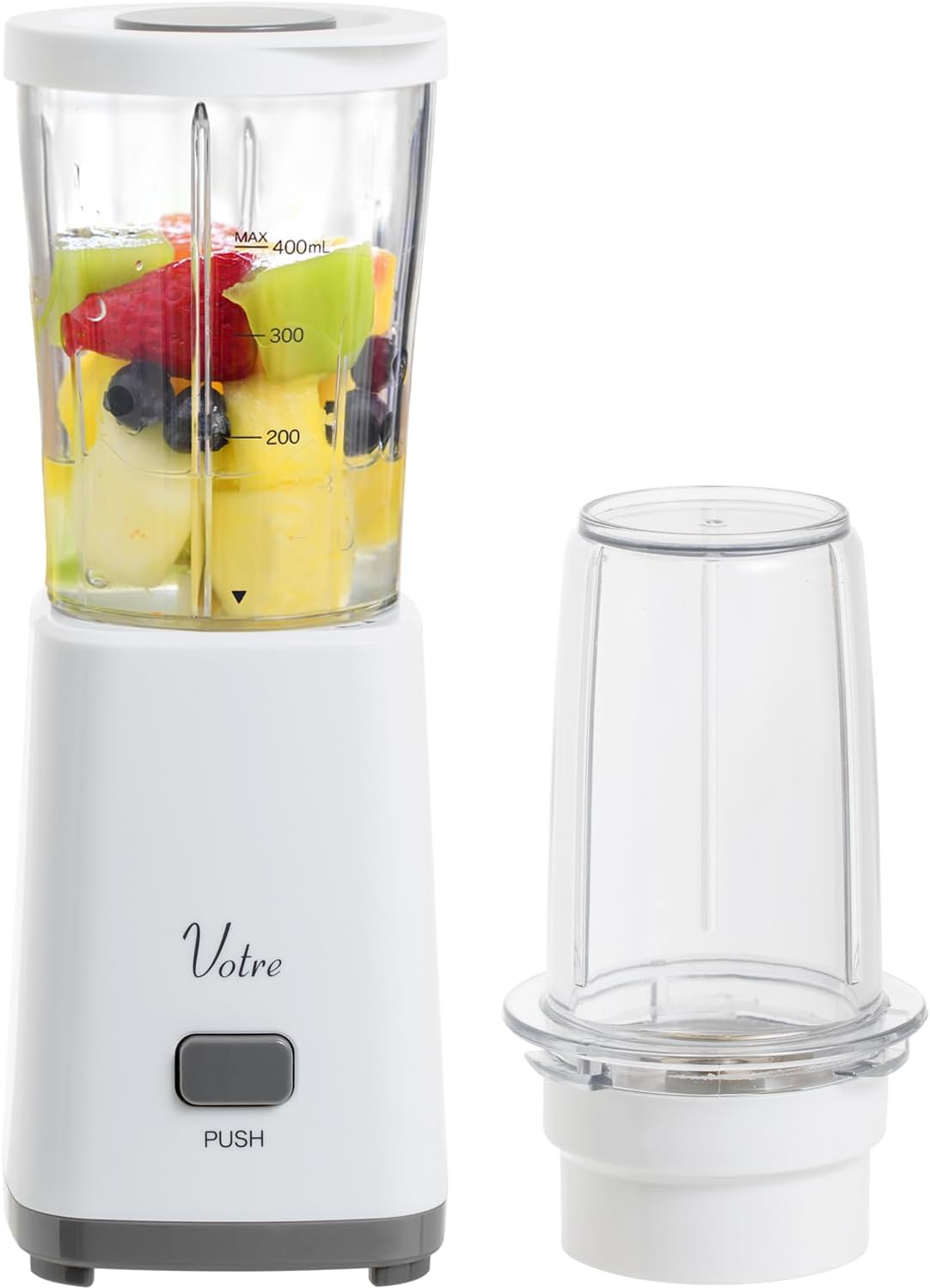 Yamazen MJB-T100(W) Juicer, Crushing Ice, Juice Blender, 33.8 fl oz (1,000 ml), Vegetables, Fruits, Smoothie, Lightweight, Blender, White