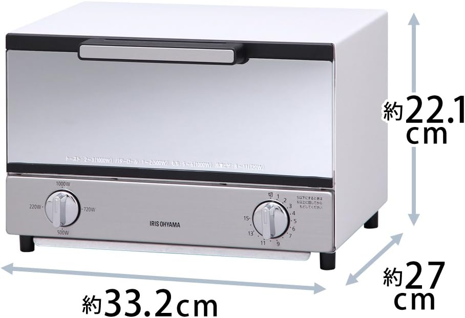 アイリスオーヤマ POT-412R-B トースター 4枚焼き 強火力 30分タイマー機能 オーブントースター ブラック