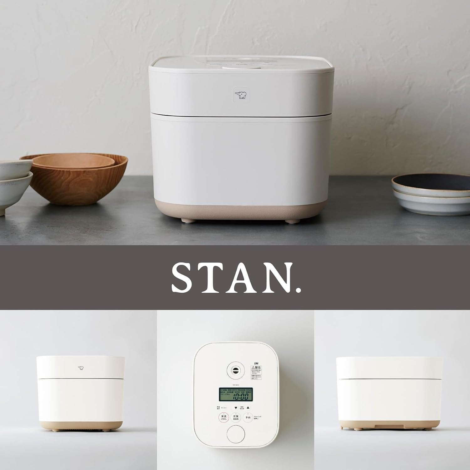 Zojirushi STAN. NW-SA10-WA Rice Cooker, 5.5 cups, Induction Heating Type, Black Round Pot, White
