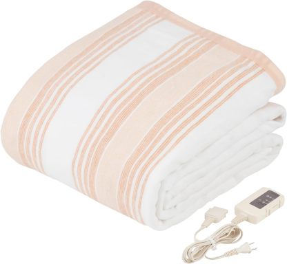Mofua MFS401UH-D Electric Blanket, Washable Bed Blanket, Compact Size, 47.2 x 23.6 inches (120 x 60 cm), Dust Clean Function, Heat Wiring, White x Orange