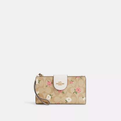 Coathtch Outlet Phone Wallet In Signature Canvas With Floral Print