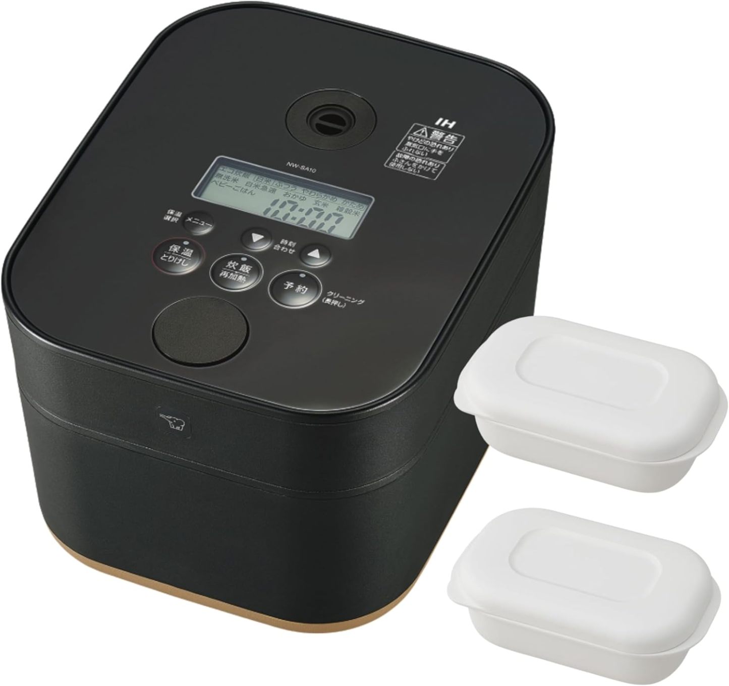 Zojirushi STAN. NW-SA10-WA Rice Cooker, 5.5 cups, Induction Heating Type, Black Round Pot, White