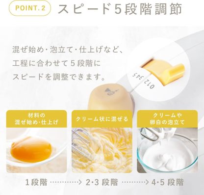 貝印(Kai Corporation) KAI 電動 ハンド ミキサー 泡立て器 DL0501 ホワイト