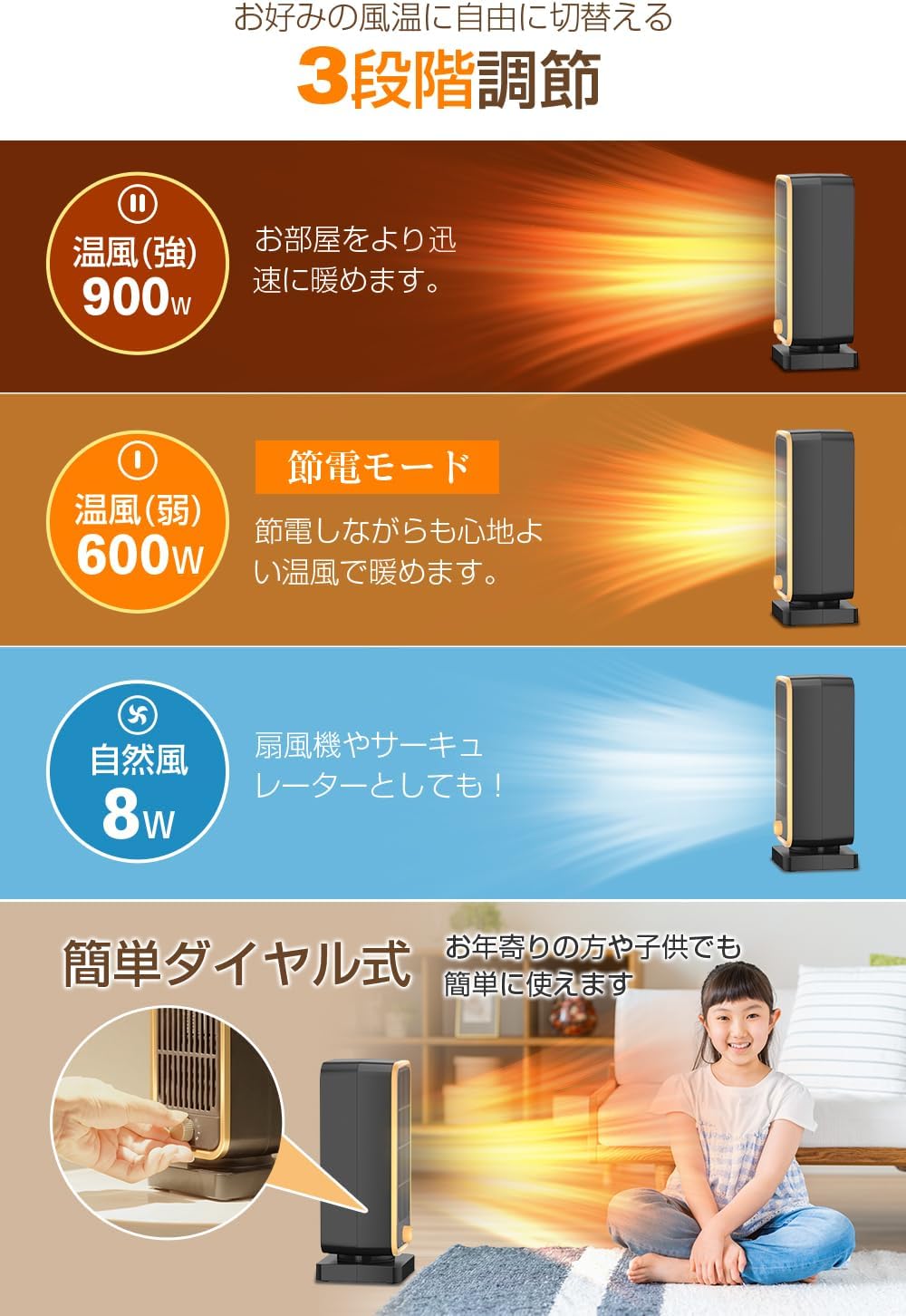 (2024 Winter New Release) Ceramic Heater, Small, Fast Warming, Foot Heater, Large Airflow, Electric Fan Heater, Energy Saving, High Concentration Negative Ion Air Purifier, 3 Level Temperature