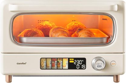 COMFEE' CF-AD081 Toaster Oven 8L Toaster, 2 Baking Tables, Timer Setting, Up to 176°F (80 - 230 °C) Stepless, Temperature Adjustment, 1000 W, Top and Bottom Firepower, Compact Design, Easy Care, Tray