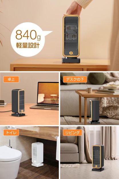 (2024 Winter New Release) Ceramic Heater, Small, Fast Warming, Foot Heater, Large Airflow, Electric Fan Heater, Energy Saving, High Concentration Negative Ion Air Purifier, 3 Level Temperature