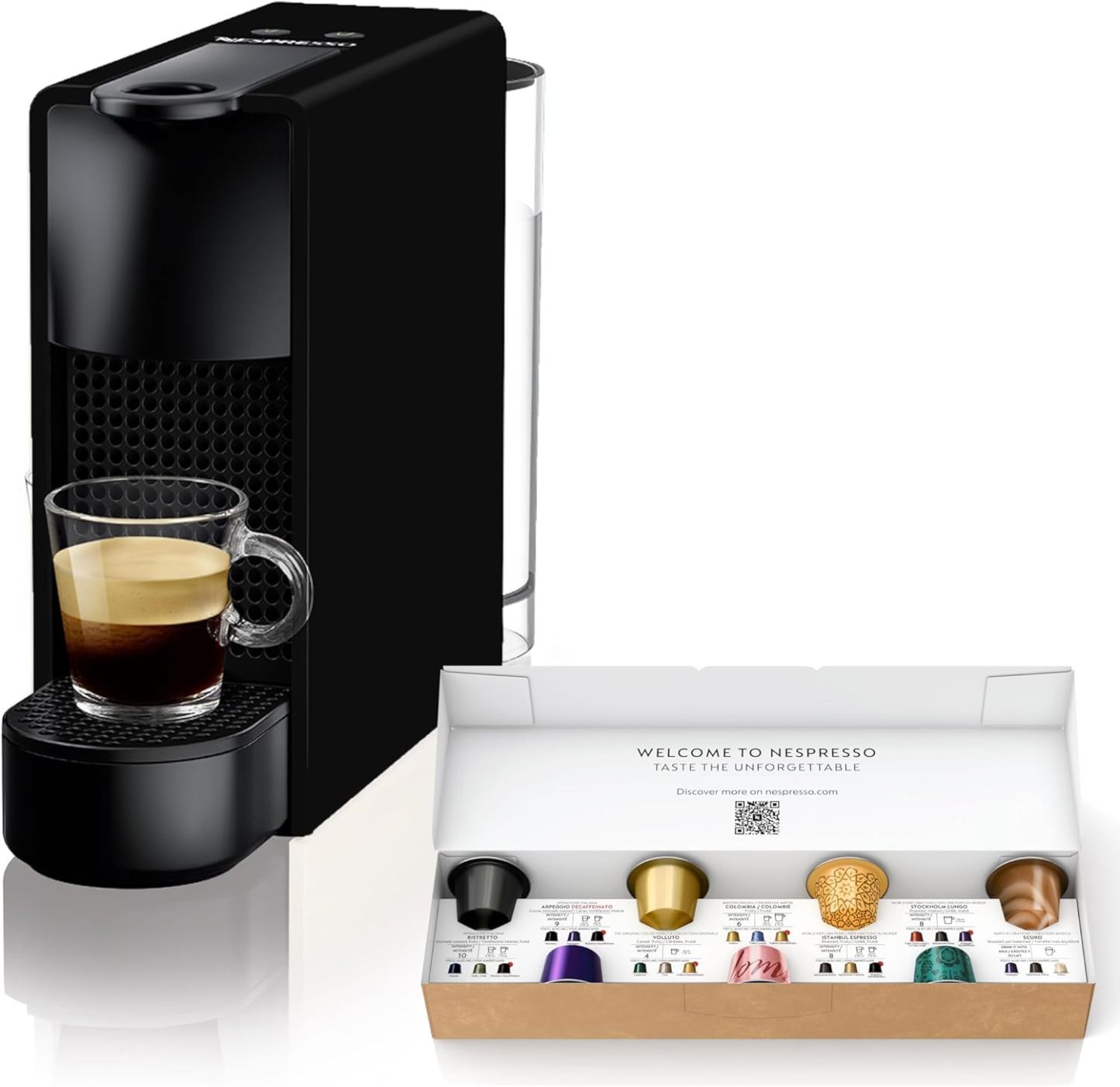 Nespresso Original Capsule Coffee Maker, Essenza Mini Piano Black, D, D30-BK-W, Espresso Machine, Fully Automatic, Main Unit, Recommended, Stylish, Compact, Small