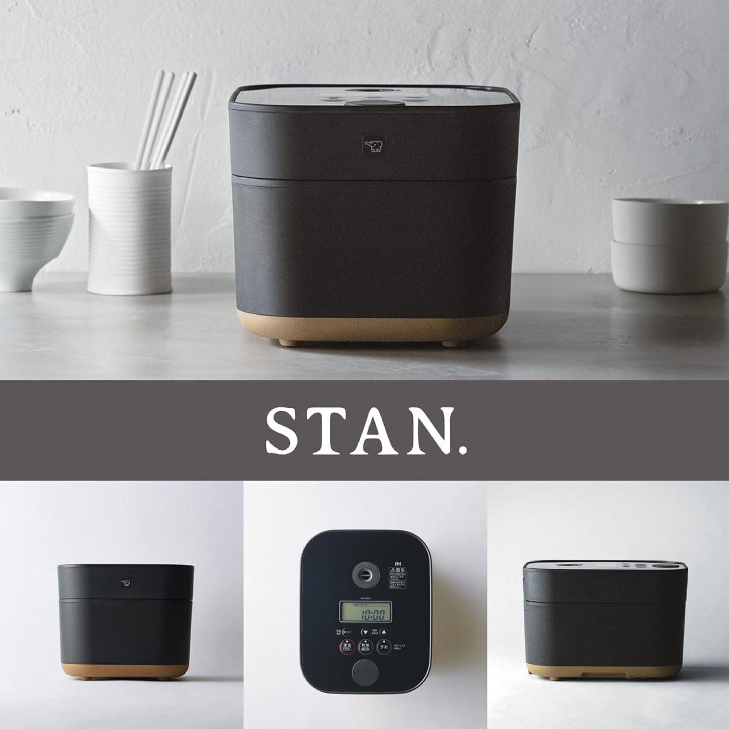 Zojirushi STAN. NW-SA10-WA Rice Cooker, 5.5 cups, Induction Heating Type, Black Round Pot, White