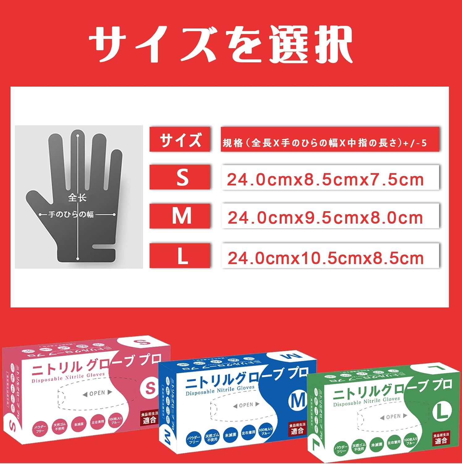 [SANYU] ニトリル手袋 ニトリルグローブ 使い捨て手袋 食品衛生法適合 ブルー 0.08mm 厚手 粉なし 【1箱(100枚)】【10箱 (1000枚)】