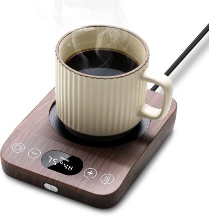 Kyerlish Cup Warmer, Coffee Warmer, Thermal Coaster, Mug Warmer, Drink Warmer, (New Present, 9 Temperature Settings, Up to 85°C), Gravity Sensor, Silent, Heat Retention, 1-9H Automatic Power Off,