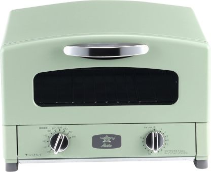Aladdin AET-GS13C(G) Graphite Toaster Oven, 2-Slice Pan, Toasts Bread, Temperature Control Function, Timer Function, Far-Infrared Graphite, Green