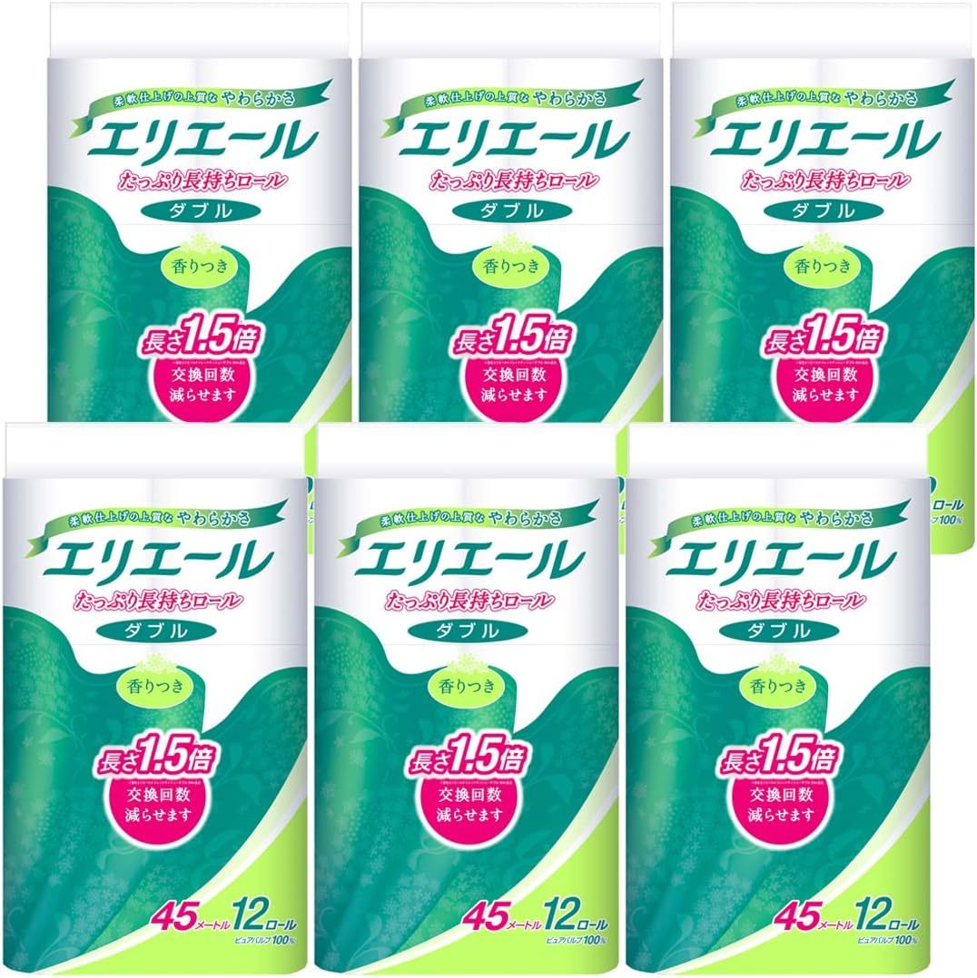 エリエール トイレットペーパー 30m×18ロール ダブル パルプ100% リラックス感のある香り