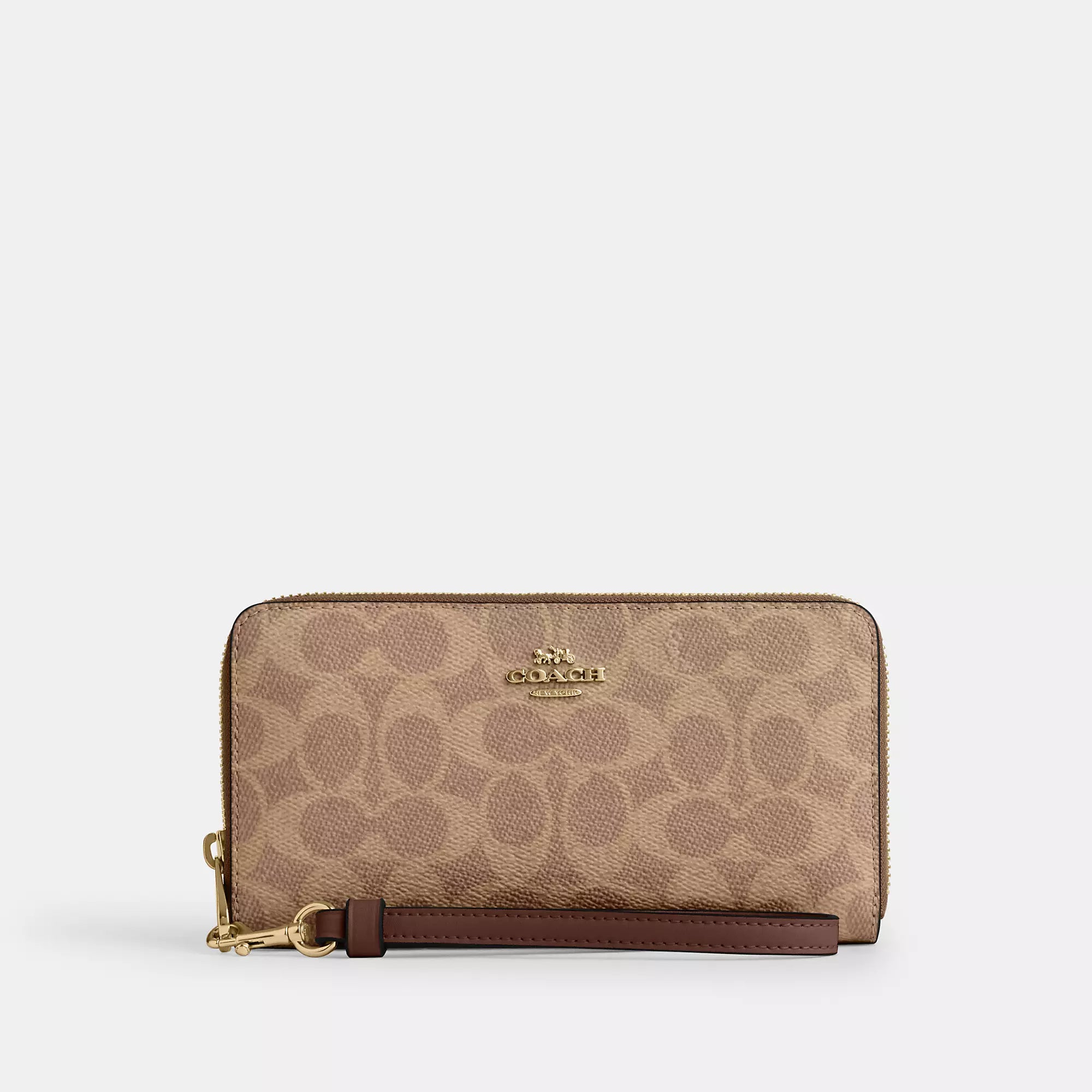 Coathtch Outlet Long Zip Around Wallet In Signature Canvas