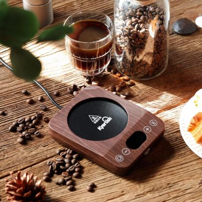 Kyerlish Cup Warmer, Coffee Warmer, Thermal Coaster, Mug Warmer, Drink Warmer, (New Present, 9 Temperature Settings, Up to 85°C), Gravity Sensor, Silent, Heat Retention, 1-9H Automatic Power Off,