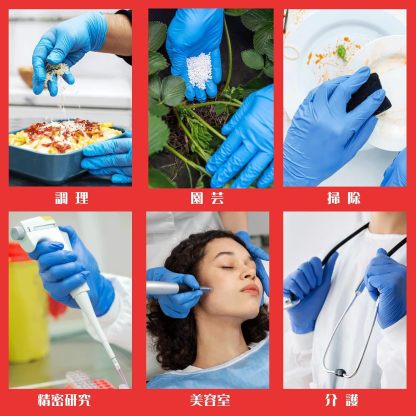 [SANYU] ニトリル手袋 ニトリルグローブ 使い捨て手袋 食品衛生法適合 ブルー 0.08mm 厚手 粉なし 【1箱(100枚)】【10箱 (1000枚)】