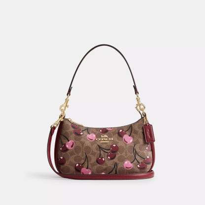 Coathtch Outlet Teri Shoulder Bag In Signature Canvas With Cherry Print