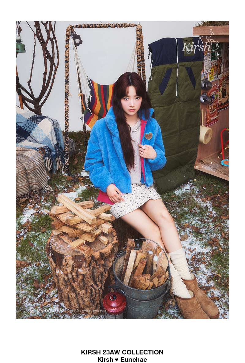 키르시(KIRSH) 포켓 포인트 투웨이 크롭 퍼 자켓 [블루]