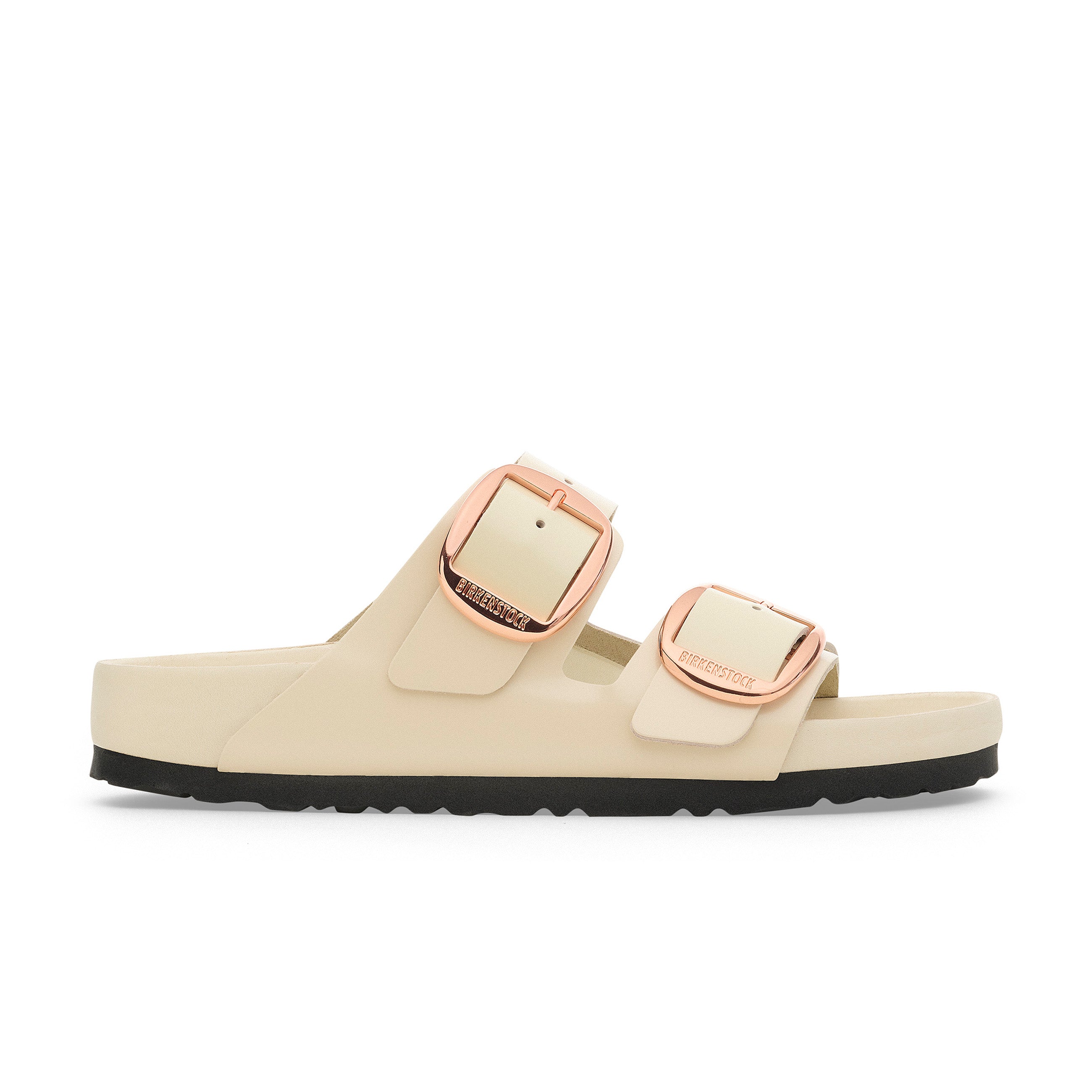Arizona Big Buckle Exquisite High Shine Ecru Natural Leather Patent