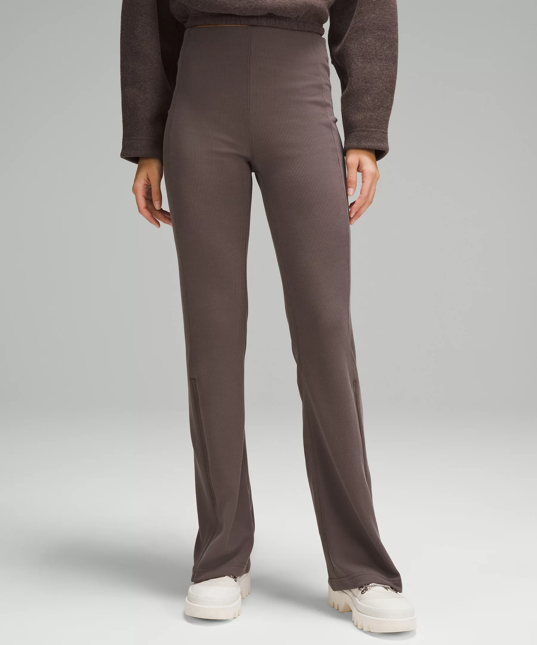 Brushed Softstreme Ribbed Zip Flared Pant 32.5"