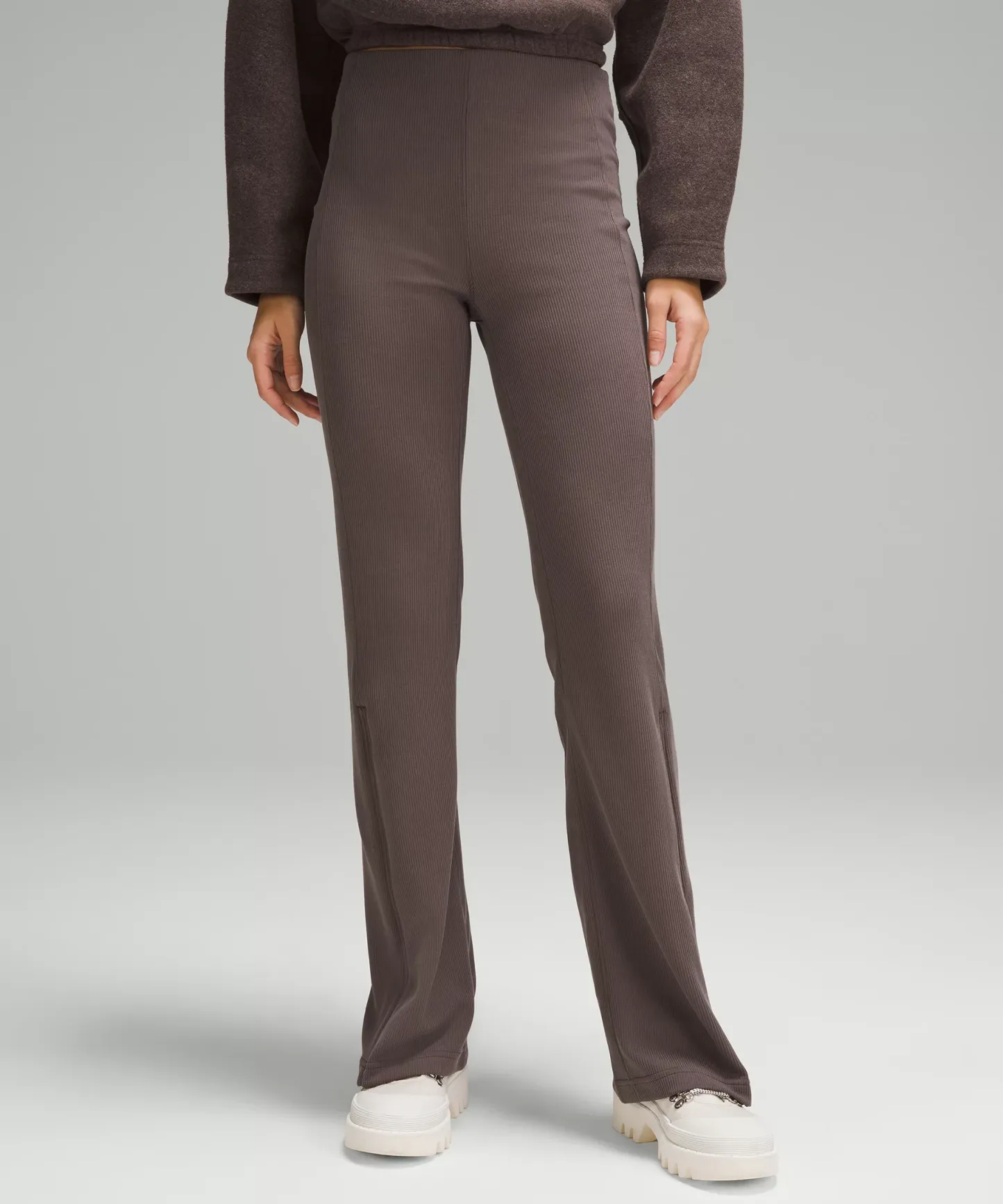 Brushed Softstreme Ribbed Zip Flared Pant 32.5"
