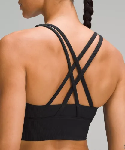 lululthtemon Energy Ribbed Longline Bra Medium Support, B–D Cups