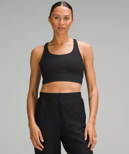 lululthtemon Energy Ribbed Longline Bra Medium Support, B–D Cups