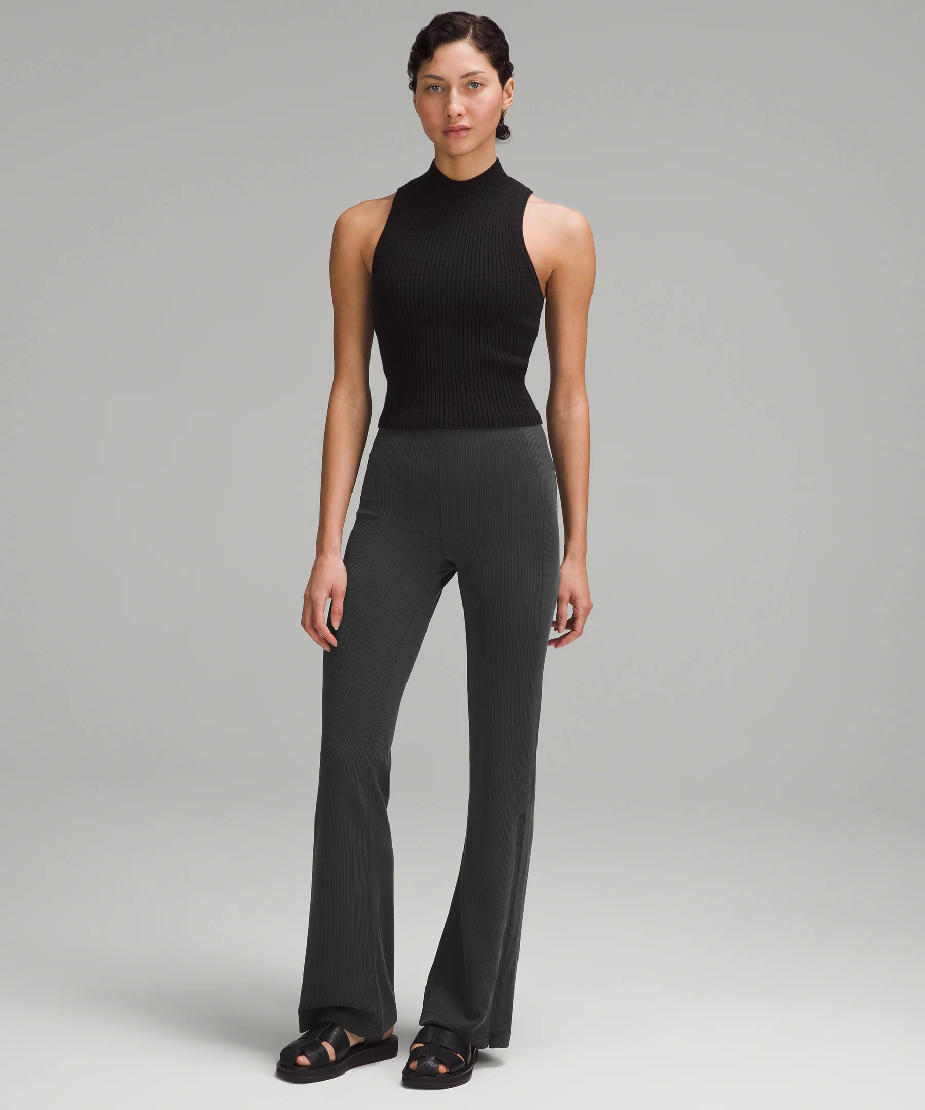 Brushed Softstreme Ribbed Zip Flared Pant 32.5"