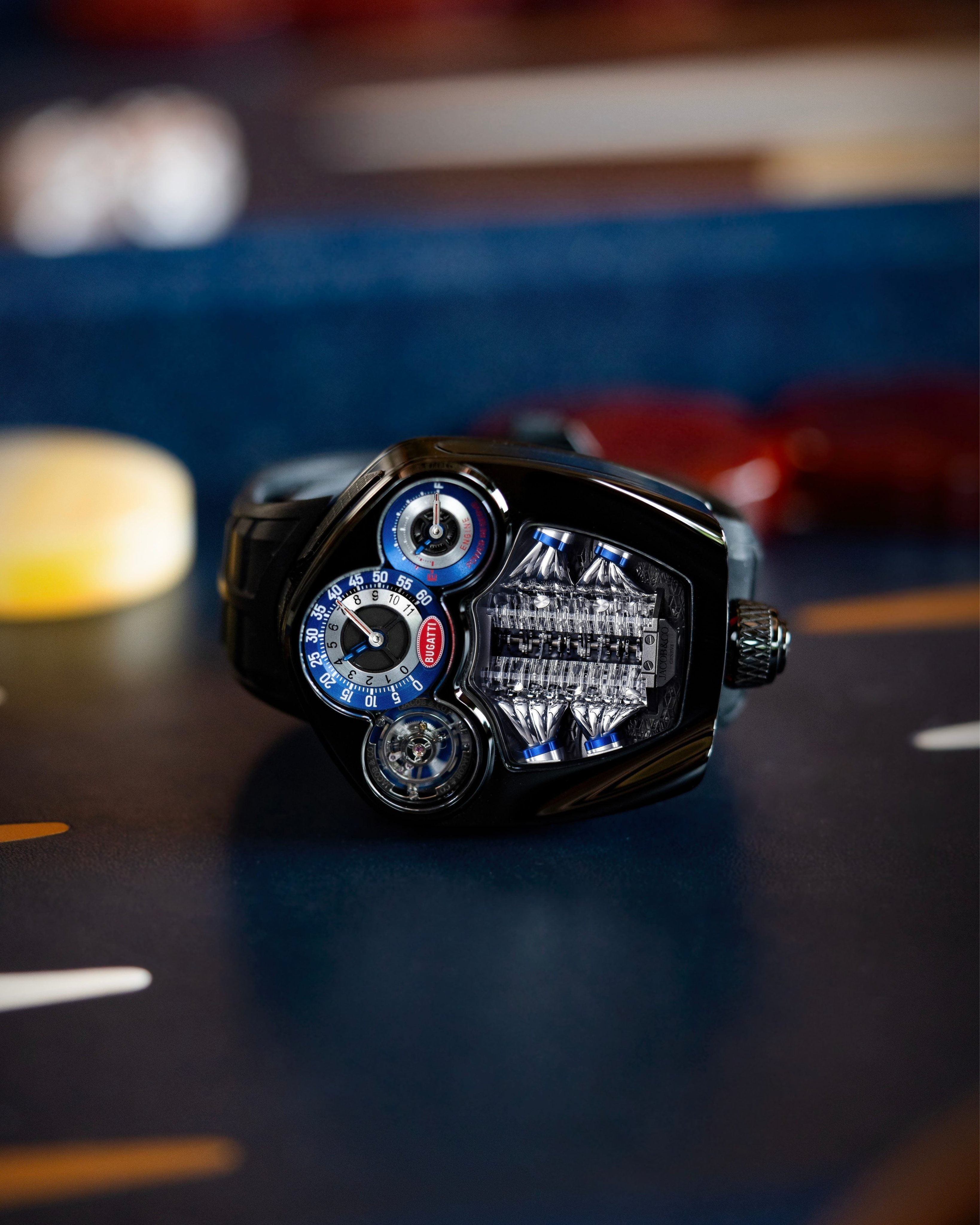 Jacthtobs Bugthtatti tourbillon black titanium watch