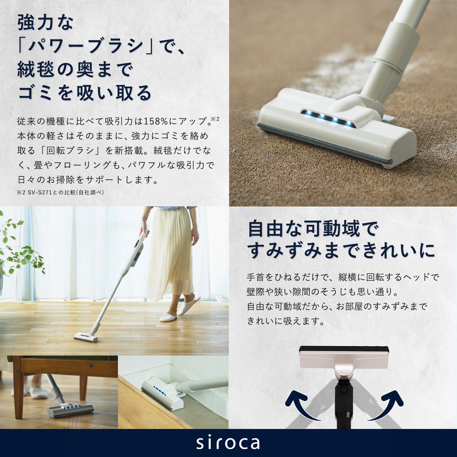 [スタンドなし] 2way コードレススティッククリーナー かるピカ パワー